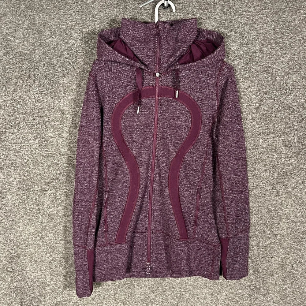 Lululemon Scuba Hoodie Womens‎ 8 Purple Full Zip Thumbholes Jacket Sweatshirt